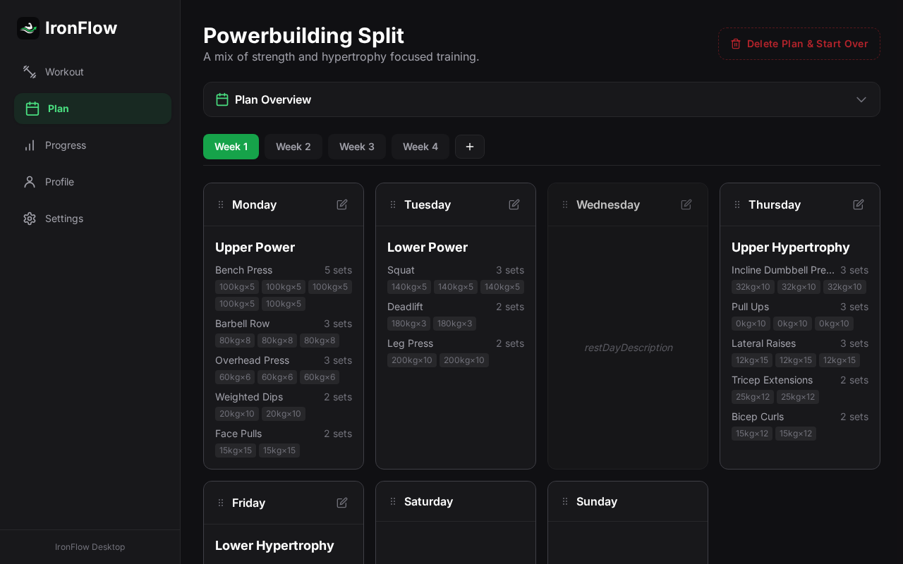 Desktop plan editor view